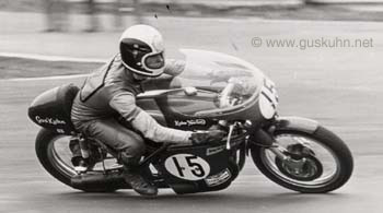 Dave Potter on the Gus Kuhn Norton at Brands Hatch on Good Friday 1972