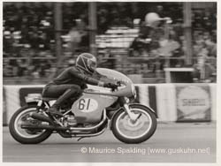 Barry Sheene on Gus Kuhn Norton at Silverstone 1970