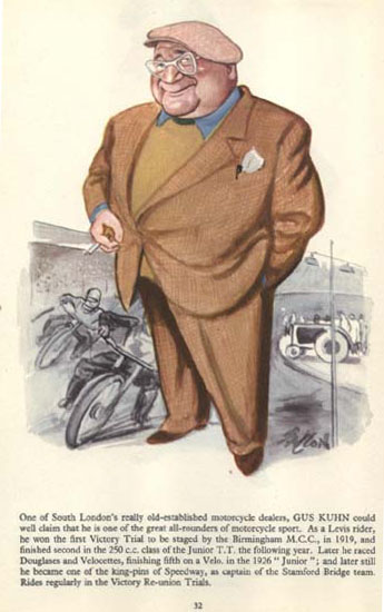 Gus Kuhn drawn by Sallon of the Daily Mirror in 1957