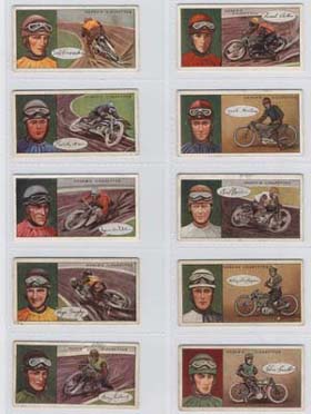 Ogdens cards 'Famous Dirt Track Riders' Nos 1-10