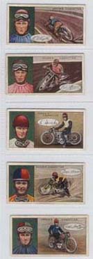 Ogdens cards 'Famous Dirt Track Riders' Nos 21-25